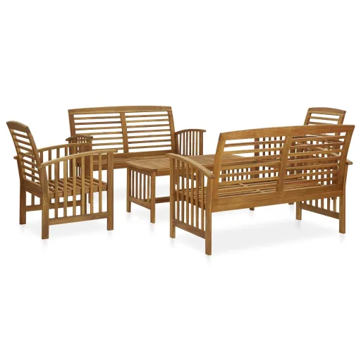 Juego de Muebles de Jardín 5 Piezas Madera de Acacia Maciza