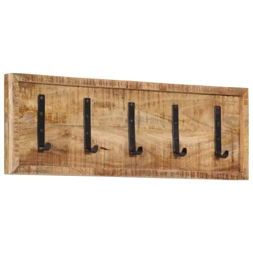 Perchero de Pared Con 5 Ganchos Madera Maciza de Mango