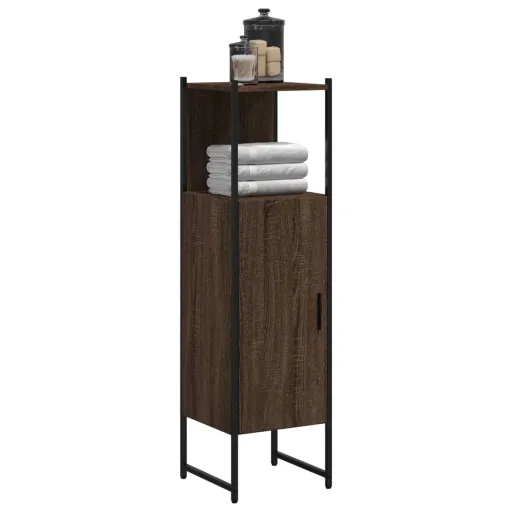 Armario de Baño Madera Ingeniería Marrón Roble 33x33x120,5 cm