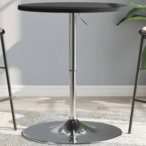 Mesa Alta de Bar Madera Ingeniería y Acero Negra 60x60x90 cm