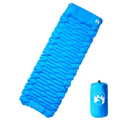 Colchón de Camping Autoinflable Con Almohada 1 Persona Azul