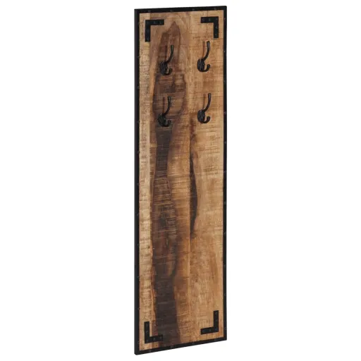 Perchero Madera Maciza de Mango Rugosa 35x8x110 cm