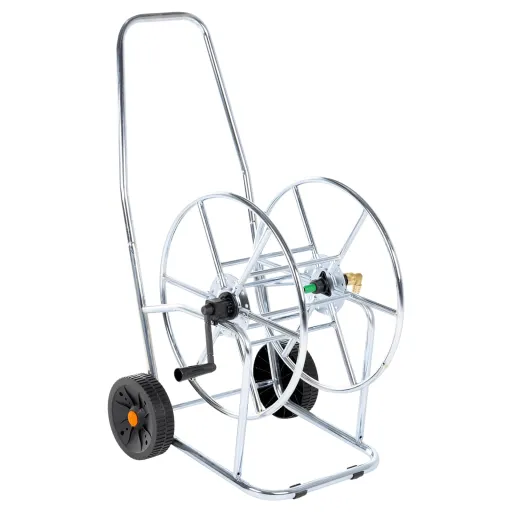 Carrito Carrete Para Manguera de 80 m 3/4" Acero