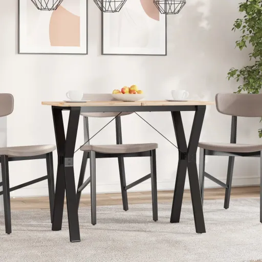 Patas de Mesa de Comedor Estructura Y Acero 80x40x73 cm