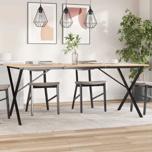 Patas de Mesa de Comedor Estructura X Acero 160x80x73 cm