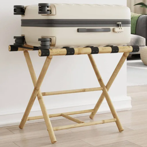 Soporte Plegable Para Maletas Bambú 62x42x50,5 cm