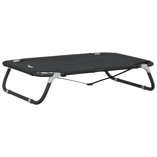 Cama Para Perros Plegable Tela Oxford y Acero Gris Antracita
