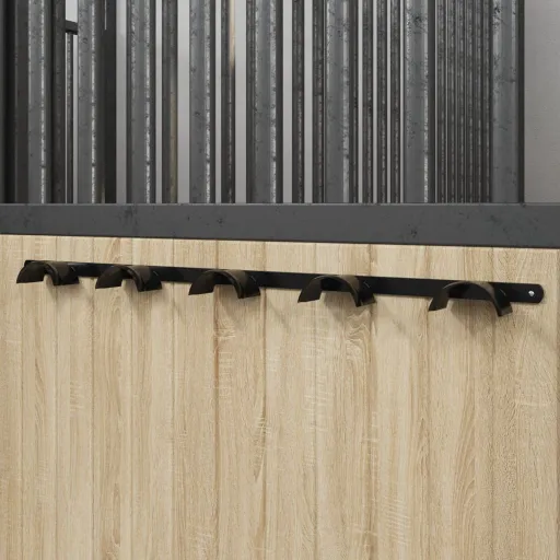 Colgador de Bridas Para 5 Bridas Hierro Negro