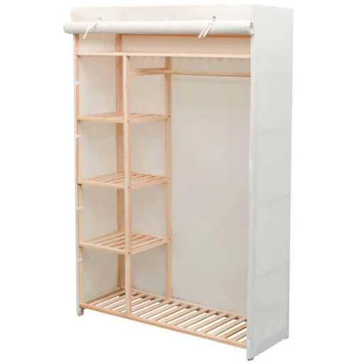 Armario de Tela y Madera de Pino 110x40x170 cm