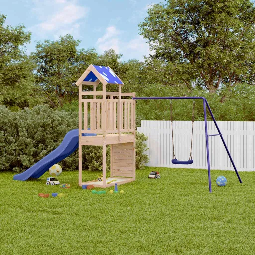 Parque Infantil de Exterior de Madera Maciza de Pino