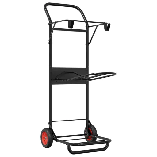 Carrito de Silla de Montar Plegable Acero Negro