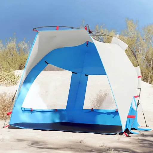 Tienda de Playa 2 Personas Impermeable Apertura Rápida Azul