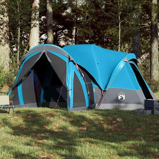 Tienda de Campaña Familiar Tipi 8 Personas Impermeable Azul