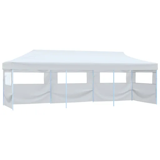 Carpa de Fiestas Pop-up Plegable Con 5 Paredes Blanco 3x9 m