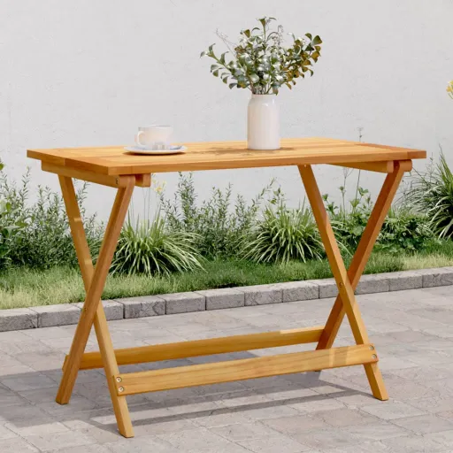 Mesa de Jardín Plegable Madera Maciza de Acacia 90x52,5x65 cm