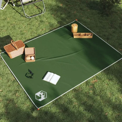 Manta de Picnic Con Piquetas Verde 205x155 cm