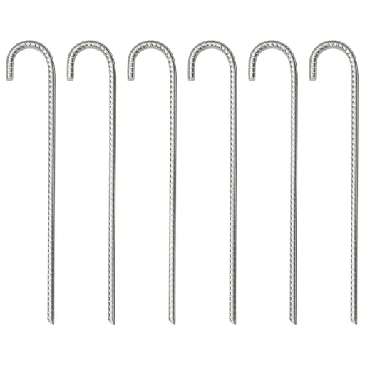 Clavijas Para Tienda 6 Uds Acero Galvanizado 37 cm Ø10 mm