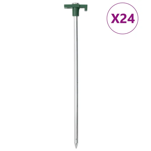 Clavijas Para Tienda 24 Uds Acero Galvanizado y PP 25 cm 7 mm