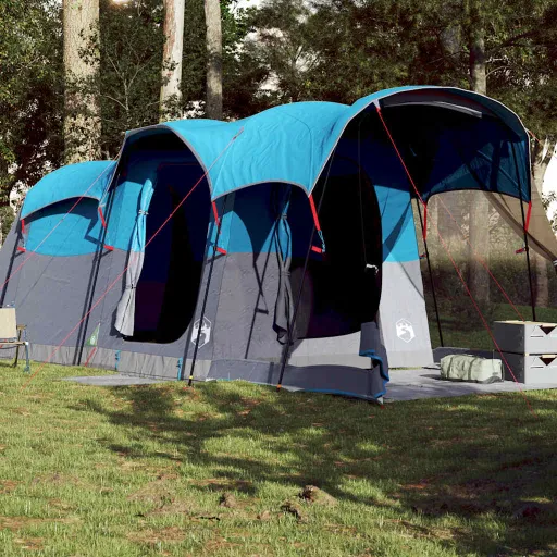 Tienda de Campaña Familiar Túnel 8 Personas Impermeable Azul