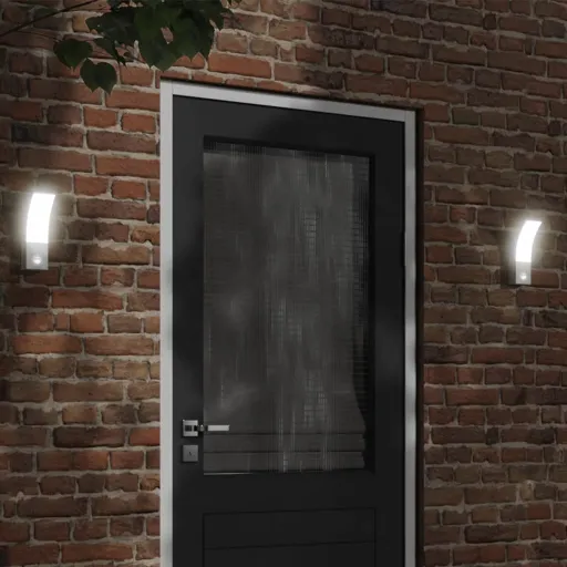 Lámpara de Pared de Exterior LED Con Sensor Aluminio Blanco
