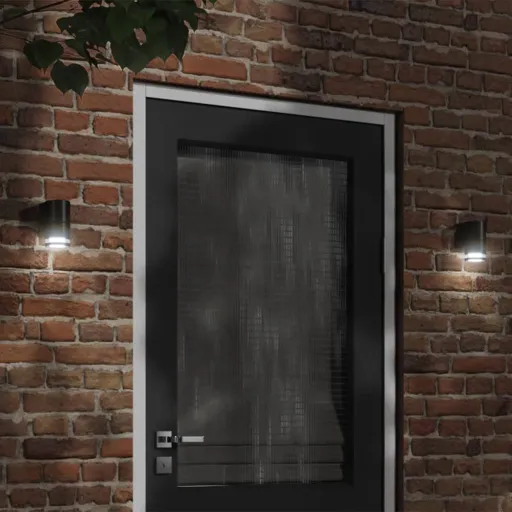 Lámparas de Pared de Exterior 2 Uds Aluminio Fundido Negro