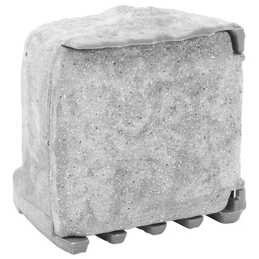 Enchufe de Exterior Con Estaca 4 Vías Apariencia Piedra Gris
