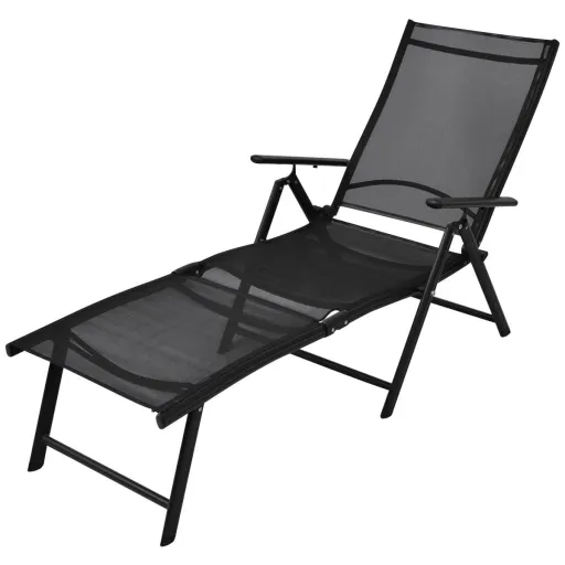 Tumbona Plegable de Aluminio Negra