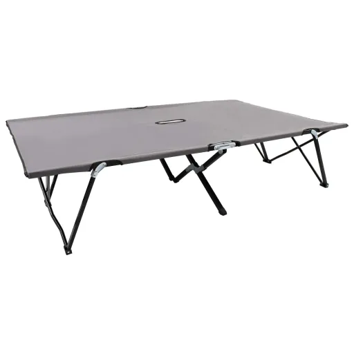 Tumbona Doble Plegable Acero Gris