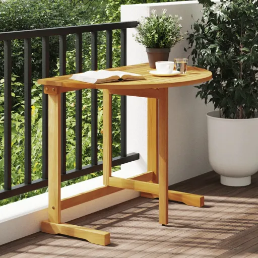 Mesa de Balcón Plegable Madera Maciza de Acacia 90x60x72 cm