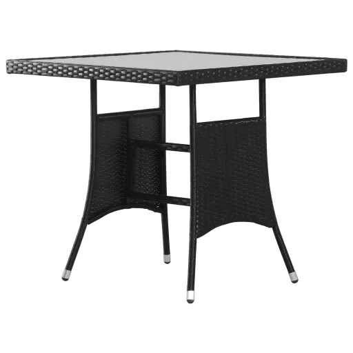 Mesa de Jardín 80x80x74 cm Ratán Sintético Negro