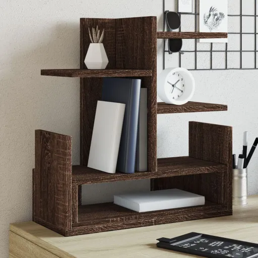 Organizador Escritorio Madera Ingeniería Marrón 49x20x52,5 cm