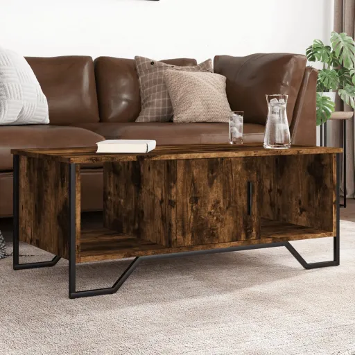Mesa de Centro Madera de Ingeniería Roble Ahumado 100x51x40 cm