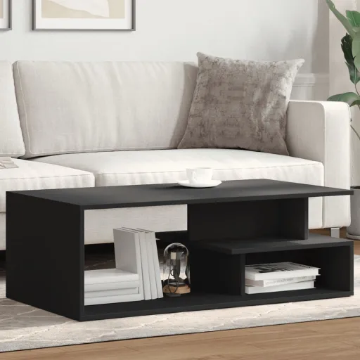 Mesa de Centro Madera de Ingeniería Negro 102x55x35 cm