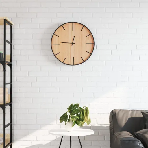 Reloj de Pared de Hierro y Madera de Ingeniería Marrón Ø39 cm