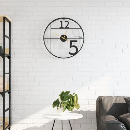 Reloj de Pared de Hierro Negro Ø50 cm