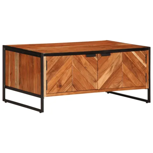 Mesa de Centro Madera Maciza de Acacia 90x55x40 cm