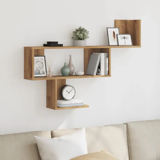 Estante de Pared Madera Ingeniería Roble Artisian 100x15x70 cm