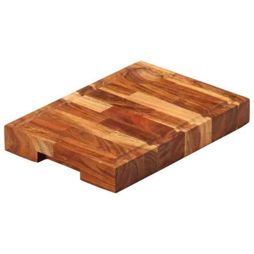 Tabla de Cortar Madera Maciza de Acacia 30x21x4 cm