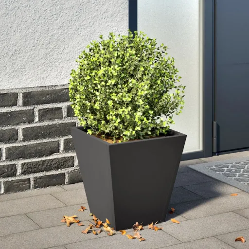 Jardinera Hexagonal Acero Negra 30x30x30 cm