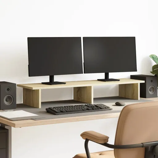 Soporte de Pantalla Madera Ingeniería Roble Sonoma 100x27x15 cm