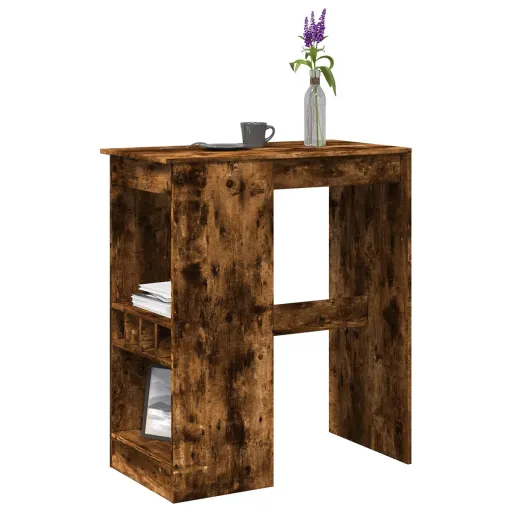 Mesa Alta Con Estantes Madera Roble Ahumado 90x47,5x103,5 cm