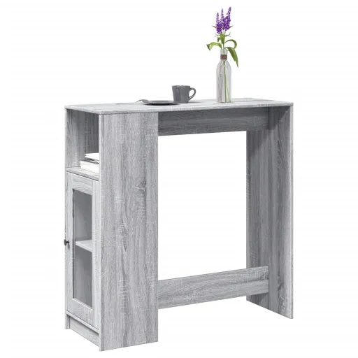 Mesa Alta Bar Con Estantes Gris Sonoma 101x40x103,5 cm