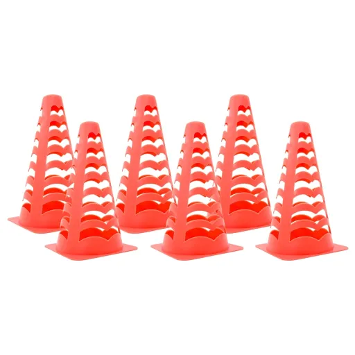 Conos de Fútbol 6 Unidades Apilables Naranja 13x13x22,5 cm