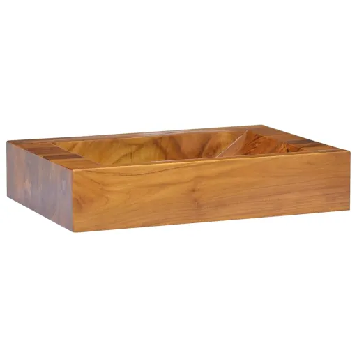 Lavabo de Madera Maciza de Teca 50x35x10 cm