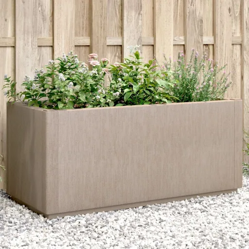 Jardinera PP Marrón Claro 80x36x35 cm