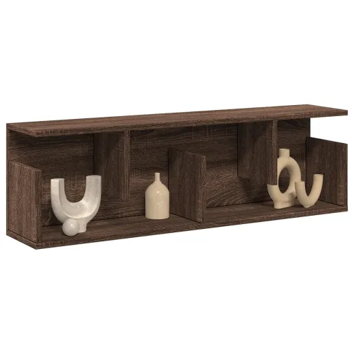 Mueble de Pared Madera de Ingeniería Marrón Roble 100x20x30 cm