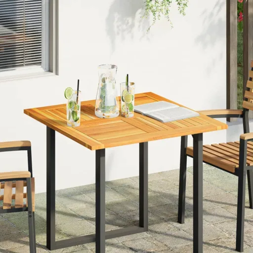Tablero de Mesa Cuadrado Madera Maciza de Acacia 80x80x2,2 cm