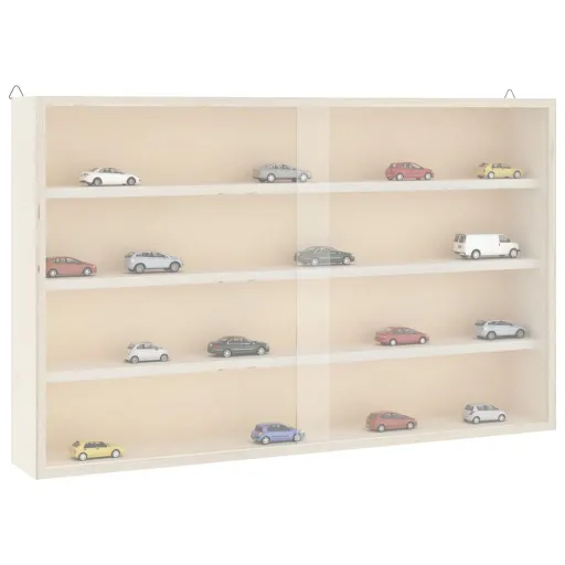 Vitrina de Madera Para Coleccionistas Con Puertas 60x8,5x37 cm