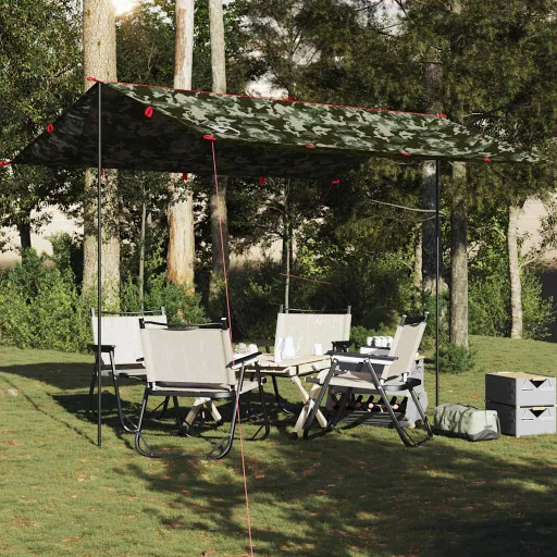 Lona de Camping Impermeable Camuflaje 366x306 cm