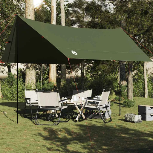 Lona de Camping Impermeable Verde Oliva 438x376x212 cm